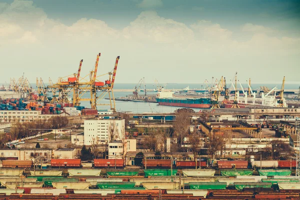 Panorama vista sobre o porto constanta — Fotografia de Stock