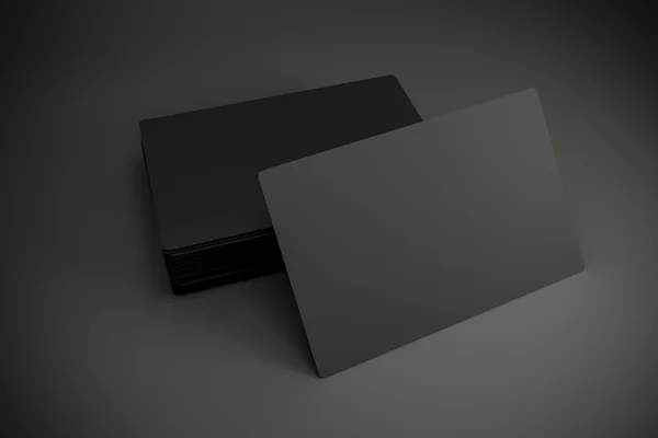 3D blank svart visitkort — Stockfoto