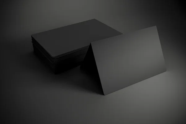 3D-s üres fekete névjegykártyák — Stock Fotó