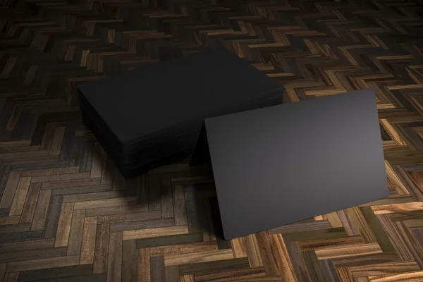 3D-lege zwarte visitekaartjes — Stockfoto