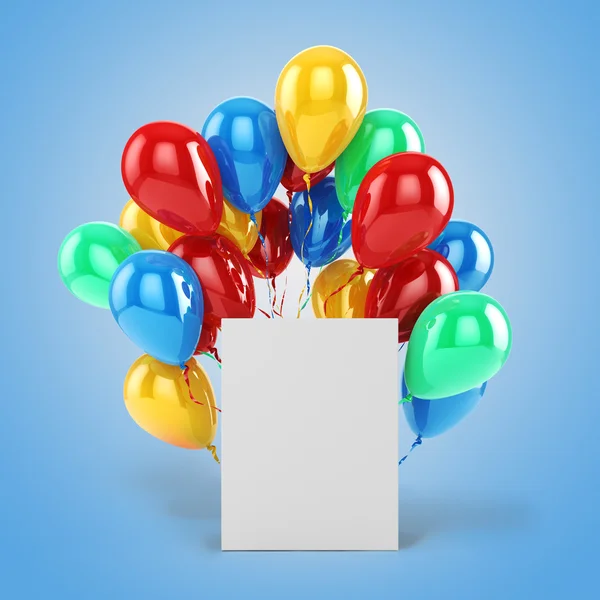 3D-Luftballons und leere Schachteln — Stockfoto