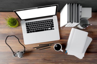 3D modern bilgisayar işyeri