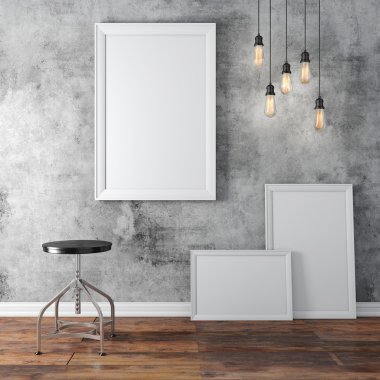 3D modern bilgisayar işyeri