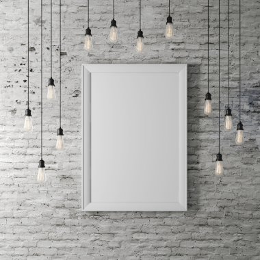 3d blank3d blank poster and light bulbs poster and light bulbs
