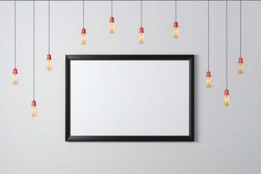 3D boş poster ve ampulleri