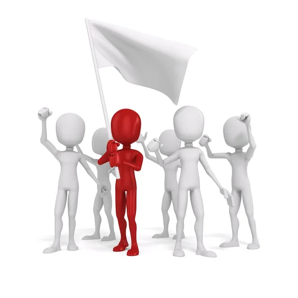 3d man and flag, protest concept — Stock Photo, Image