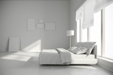 3D iç yatak odası render