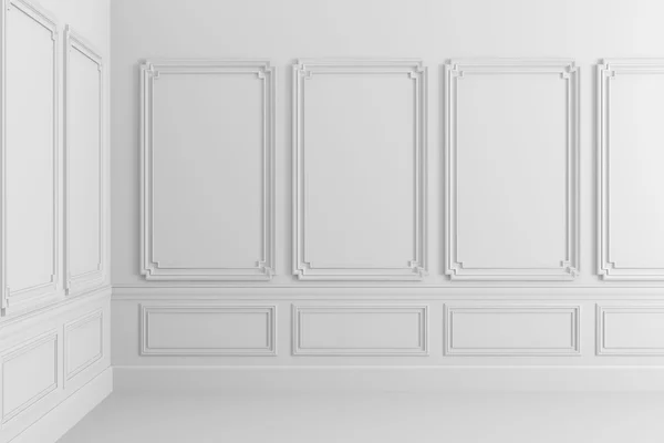 3d render of white classic interior — Stock Photo, Image