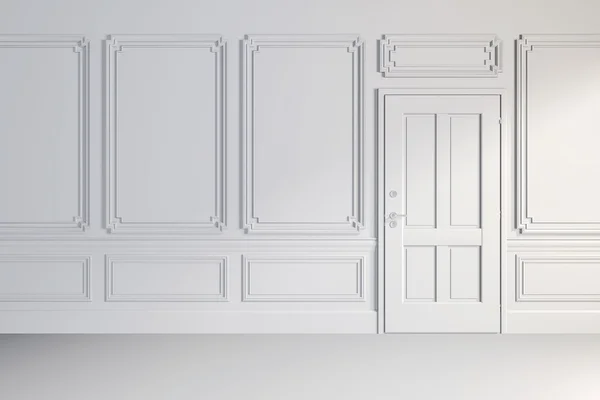 3D render białe wnętrza klasyczne — Zdjęcie stockowe