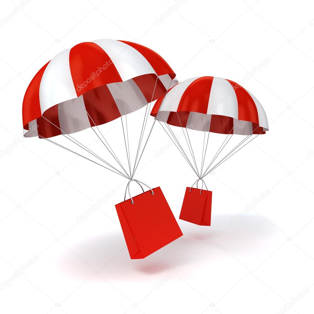 3d parachute and shopping bag