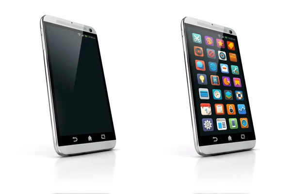 3D-Smartphone auf weißem Hintergrund — Stockfoto