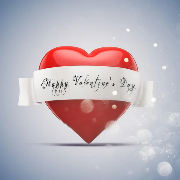 3D rotes Herz, Valentinstag-Konzept — Stockfoto