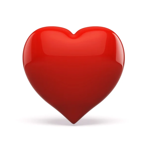 3D-rood hart op witte achtergrond — Stockfoto