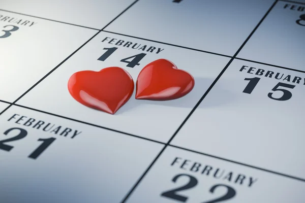 3d dia dos namorados calendário, conceito — Fotografia de Stock
