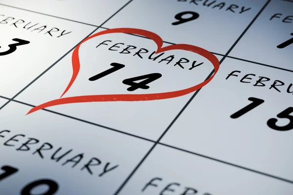 Calendario de día de San Valentín 3d, concepto —  Fotos de Stock