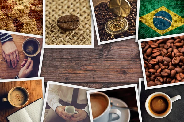 Brazilian coffee photo collage — Stock Photo, Image