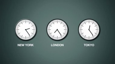 New York, Londra ve Tokyo zaman, dünya saat dilimleri