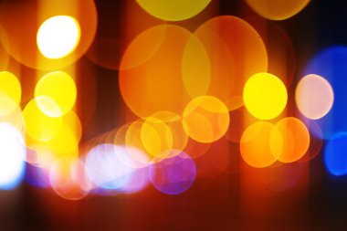 Şehir ışık bokeh arka plan, geceleri kentsel sokak trafik