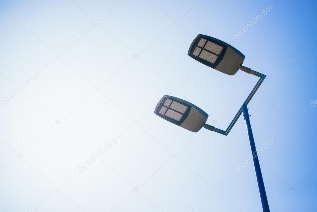 Outdoor Basketball Court Led Lighting Stock Photo