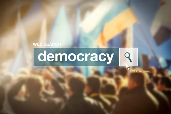 Web search bar glossary term - democracy — Stock Photo, Image