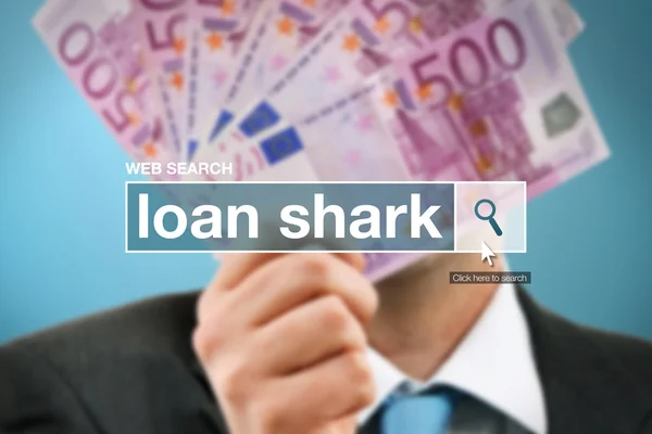 Web search bar glossary term - loan shark — Stock Photo, Image