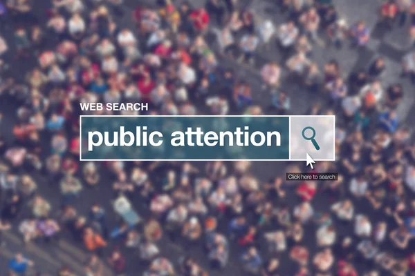 Web search bar glossary term - public attention — Stock Photo, Image