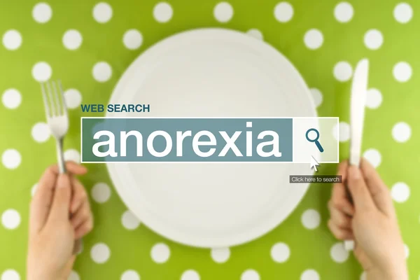 Término del glosario de la barra de búsqueda web - anorexia — Foto de Stock