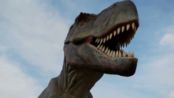 Tyrannosaurus rex modello a grandezza naturale — Video Stock