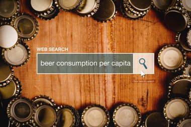 Bira tüketimi kişi başına - web arama çubuğu Sözlük terimi.