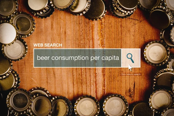 Consumo de cerveza per cápita - término de la barra de búsqueda web . — Foto de Stock