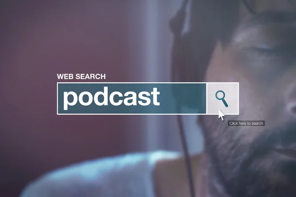 Podcast - web search bar glossary term — Stock Photo, Image