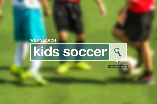 Crianças futebol web search bar glossário termo — Fotografia de Stock
