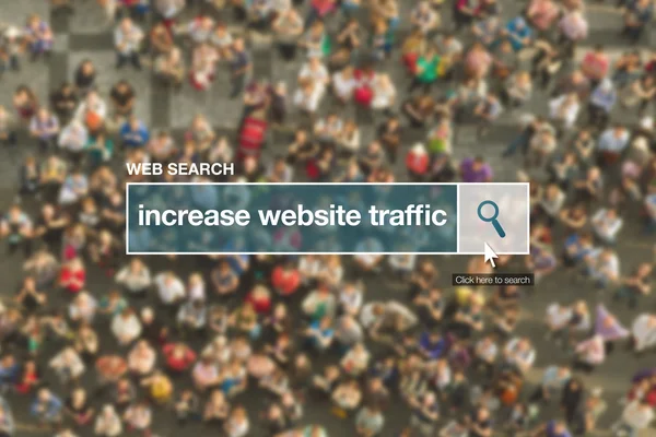 Erhöhen website traffic web search bar glossar begriff — Stockfoto