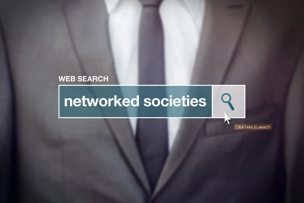 Networked societies web search bar glossary term — Stock Photo, Image