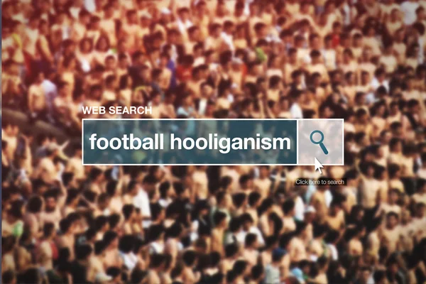 Web search bar glossary term - football hooliganism (dalam bahasa Inggris). — Stok Foto