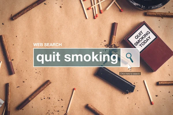 Quit smoking web search box glossary term — Stock Photo, Image