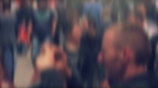 Abstract blur crowd of people on the street — Stock Video