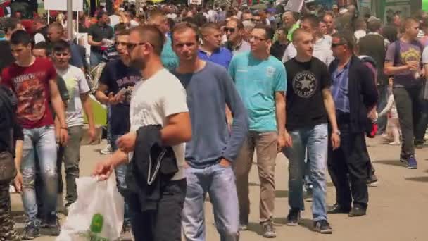 Visitantes da 83rd Feira Agrícola Tradicional em Novi Sad, Sérvia — Vídeo de Stock