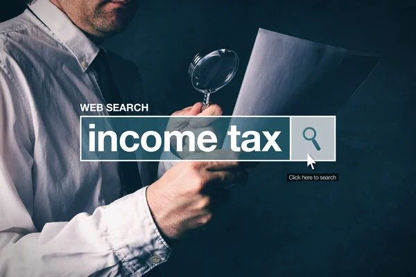 Término del glosario de la barra de búsqueda web - impuesto sobre la renta — Foto de Stock