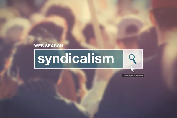 Web search bar woordenlijst term - syndicalisme — Stockfoto