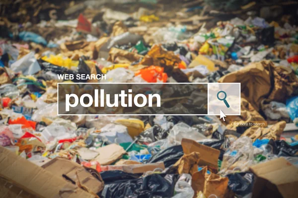 Umweltverschmutzung im Suchfeld des Internet-Browsers — Stockfoto