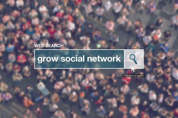 Grow social network - Suchbegriff in der Web-Suchleiste — Stockfoto