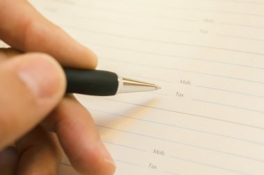 Cep telefonu numarası iş gündemde yazma el