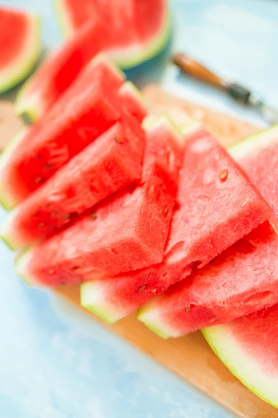 Selektiver Fokus der Wassermelonenscheiben — Stockfoto