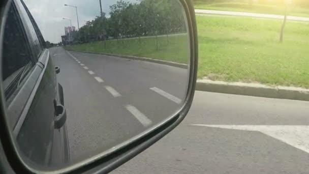 Auto křídlo mirror pohled — Stock video