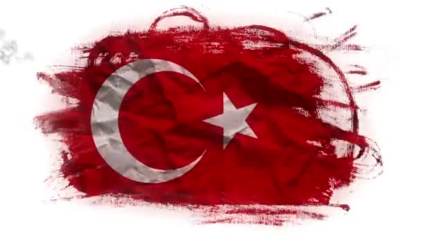 Turkije vlag animatie — Stockvideo