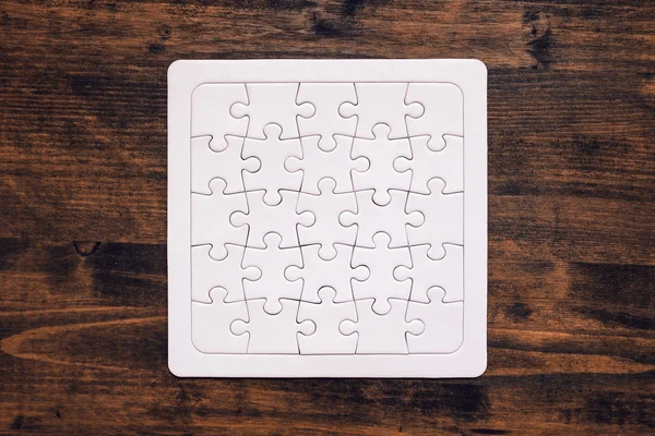 Abgeschlossenes Puzzle als Kopierraum, Draufsicht — Stockfoto