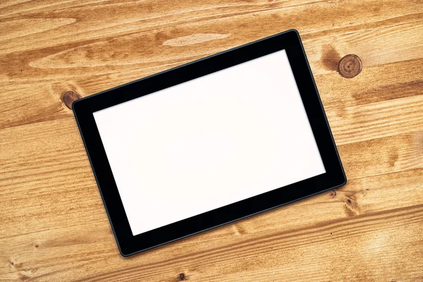 Tablet PC met leeg scherm als kopie ruimte op Bureau — Stockfoto