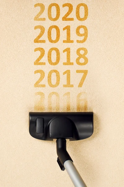 Aspirapolvere 2016 da tappeto per felice anno nuovo 2017 — Foto Stock