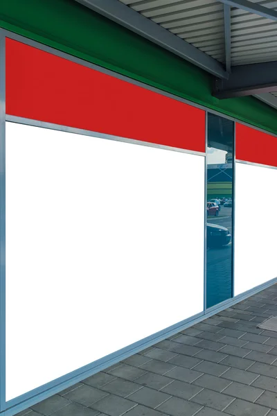 空白的商店前台窗口作为副本空间图形设计 — 图库照片